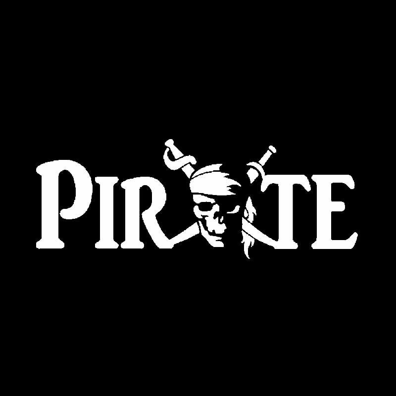Autocollant Pirate en vinyle - autocollant de voiture - 15.9CM x 5.9CM - blanc