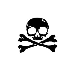 Autocollant avec crâne de Pirate Jolly rogers en vinyle - 15.2x13.7CM - noir