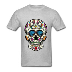 Magnifique T Shirt Tête de Mort Crâne Mexicain