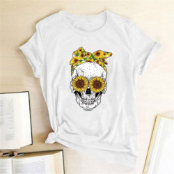 Magnifique T Shirt Femme Tête de Mort