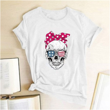 T Shirt Tete de Mort Femme