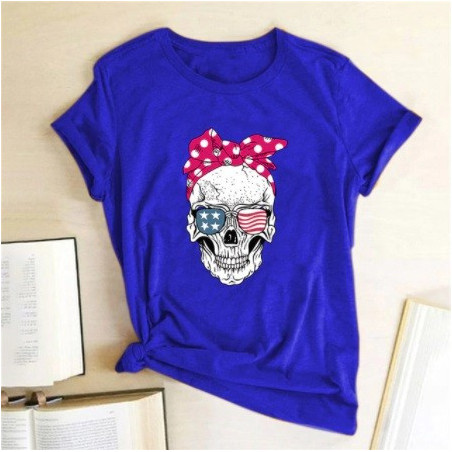 T Shirt Tete de Mort Femme