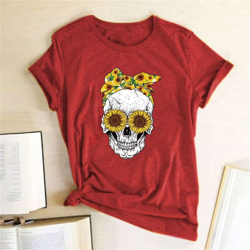 T Shirt Tete de Mort Femme