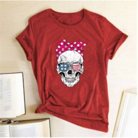 T Shirt Tete de Mort Femme