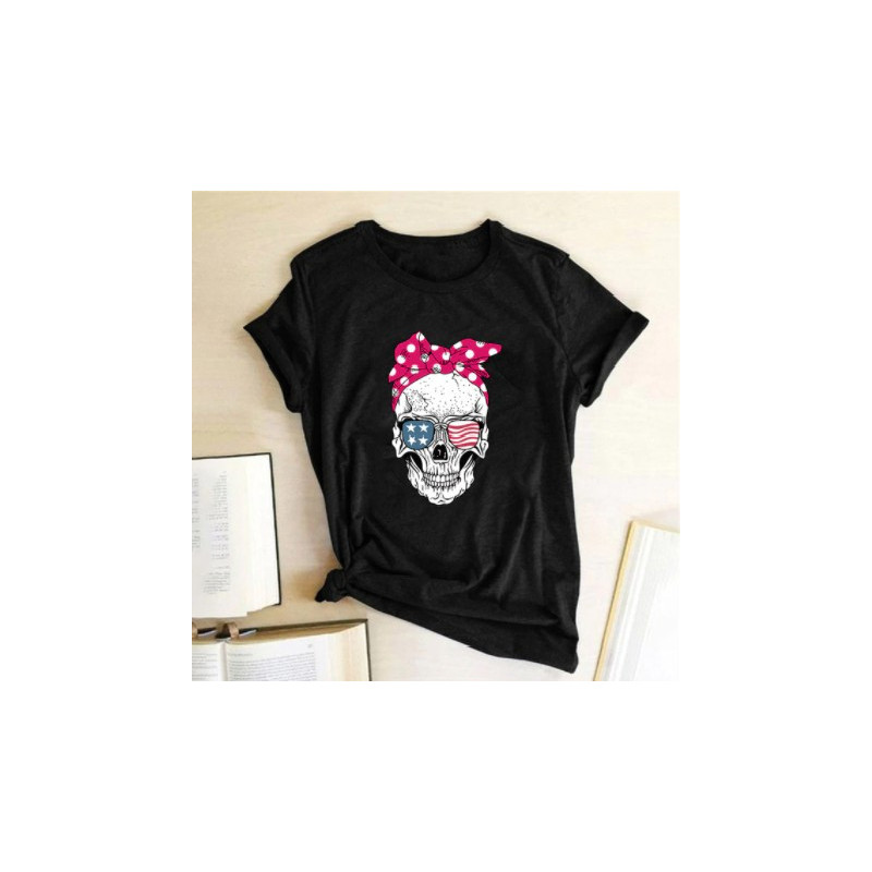 T Shirt Tete de Mort Femme