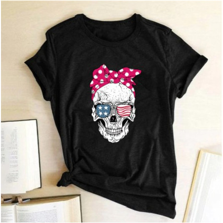 T Shirt Tete de Mort Femme