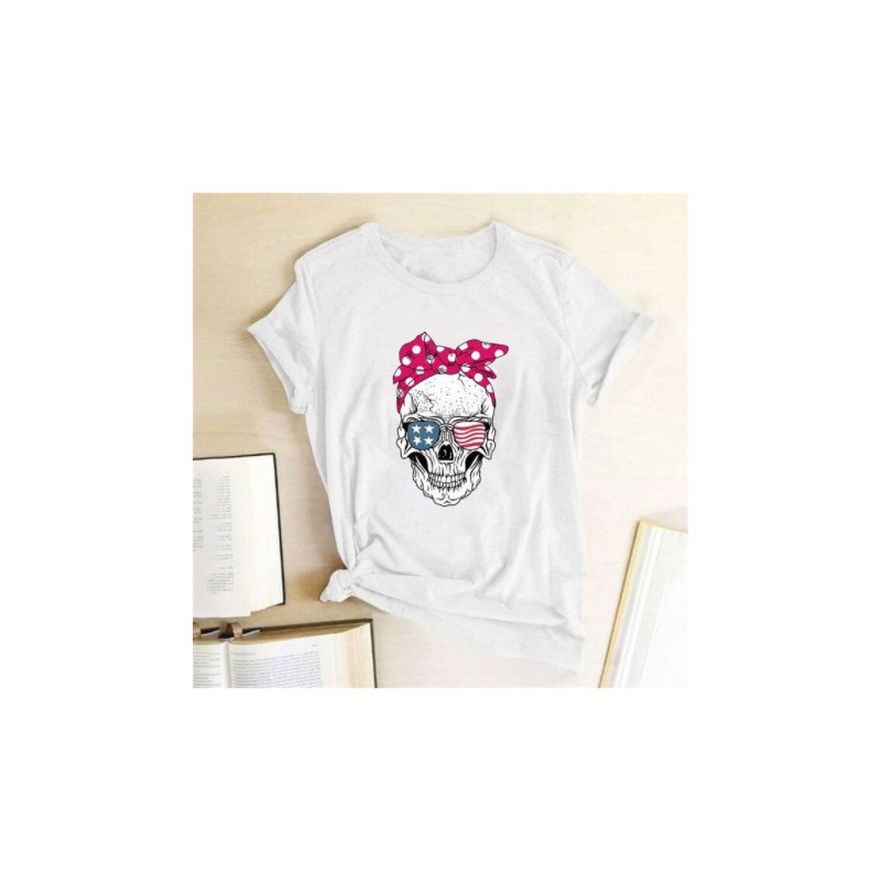 T Shirt Tete de Mort Femme