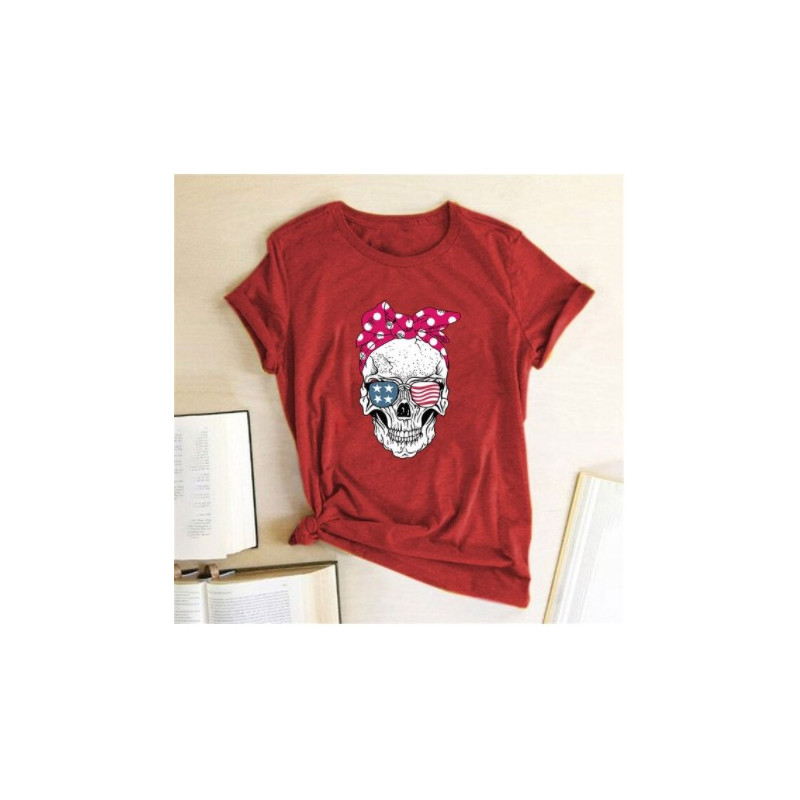 T Shirt Tete de Mort Femme