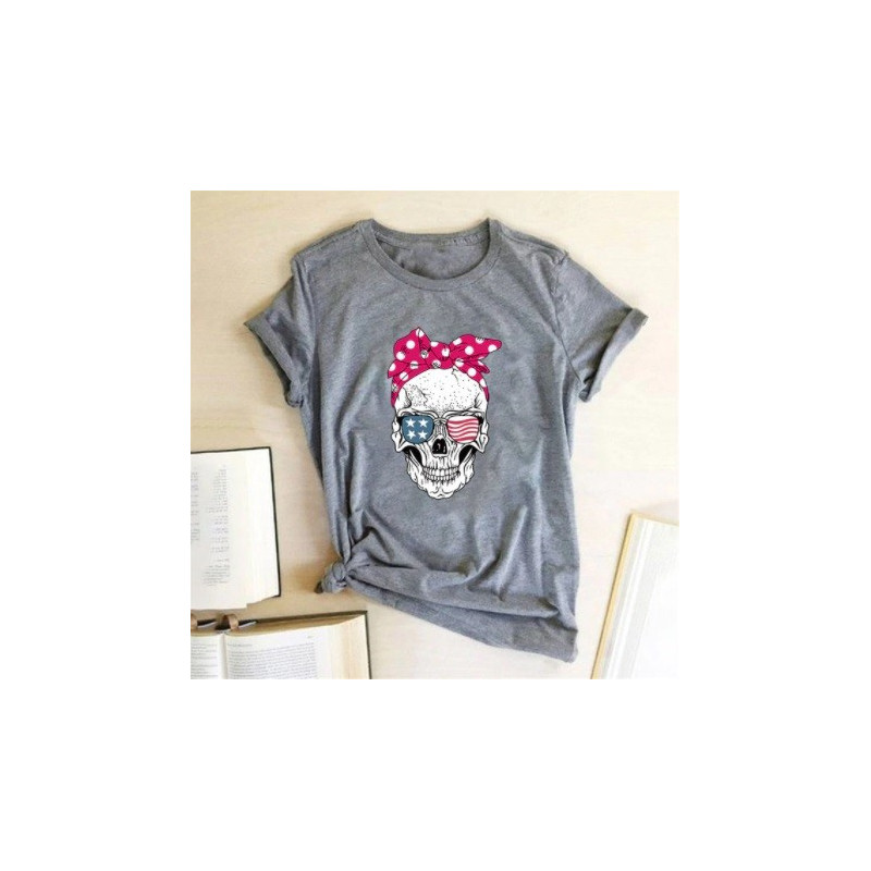 T Shirt Tete de Mort Femme
