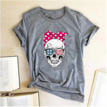 T Shirt Tete de Mort Femme