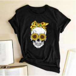 T Shirt Tete de Mort Femme