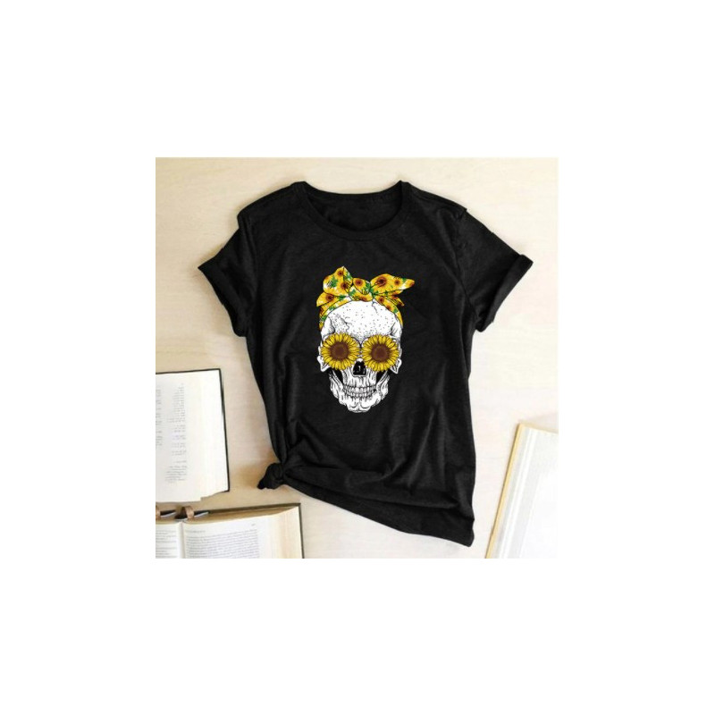 T Shirt Tete de Mort Femme
