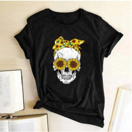 T Shirt Tete de Mort Femme