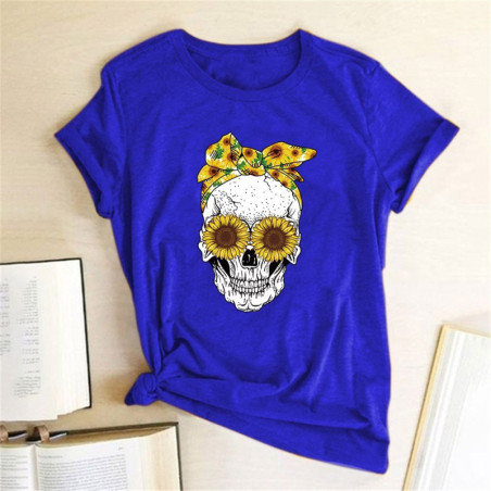 T Shirt Tete de Mort Femme