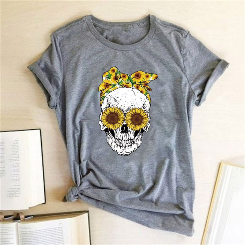 T Shirt Tete de Mort Femme