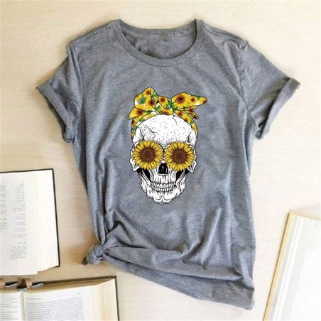 T Shirt Tete de Mort Femme