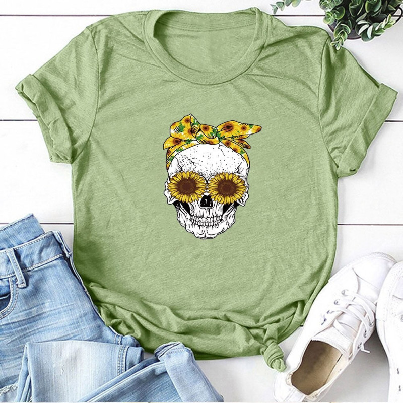 T Shirt Tete de Mort Femme