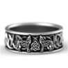 Anneau Viking forme de tête de loup vue bague