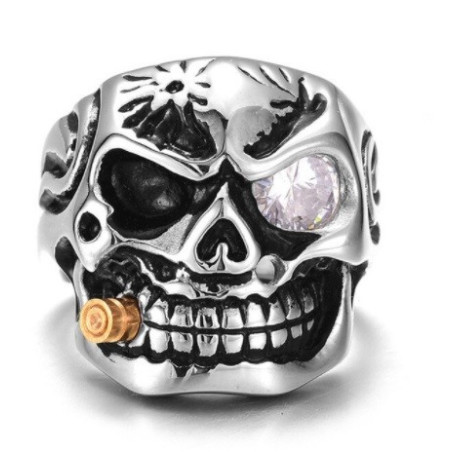 Bague Chevaliere en Acier Tête de Mort Gangster - 2 modèles au choix !
