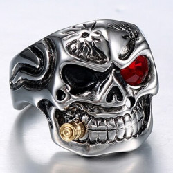 Bague Chevaliere en Acier Tête de Mort Gangster - 2 modèles au choix !