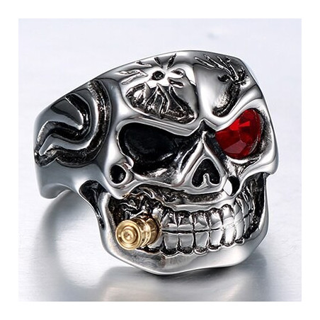 Bague Chevaliere en Acier Tête de Mort Gangster - 2 modèles au choix !