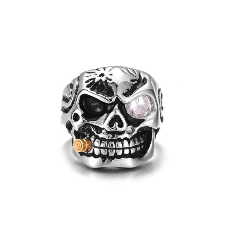 Bague Chevaliere en Acier Tête de Mort Gangster - 2 modèles au choix !