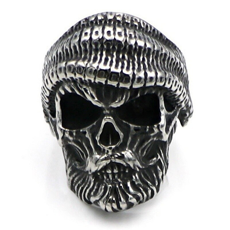 Détails Bague Chevaliere Tête de Mort Pirate pour homme - 2 modèles au choix !