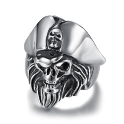 Bague Chevaliere Tête de Mort Pirate pour homme