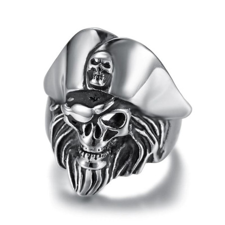 Bague Chevaliere Tête de Mort Pirate pour homme