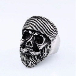 Bague Tete de Mort avec Barbe - 3 modèles au choix !