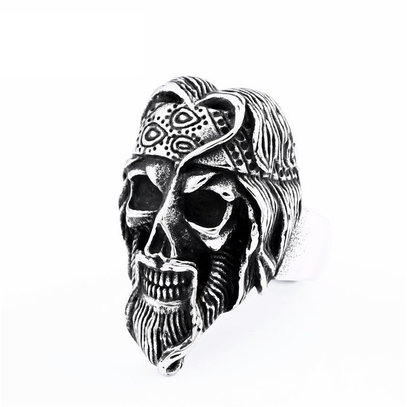 Bague Tete de Mort avec Barbe - 3 modèles au choix !