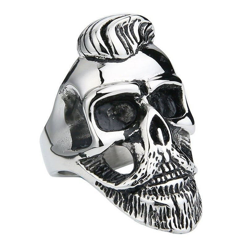 Bague Tete de Mort avec Barbe - 3 modèles au choix !
