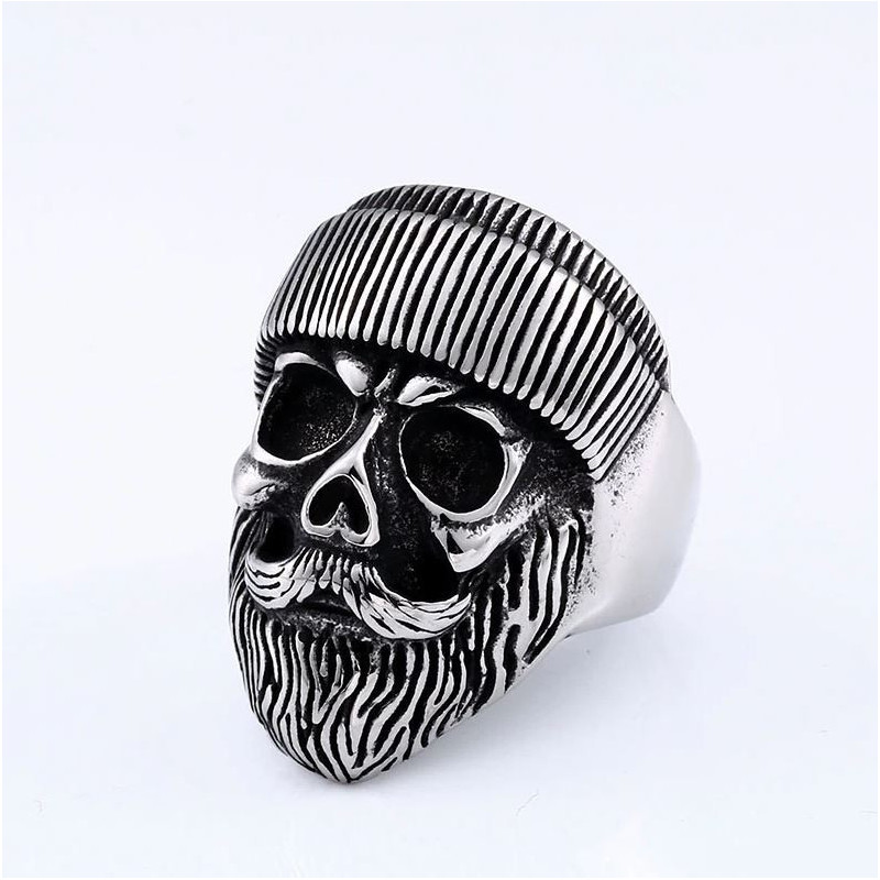 Bague Tete de Mort avec Barbe - 3 modèles au choix !