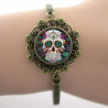 Magnifique Bracelet Tête de Mort Mexicaine pour Femme