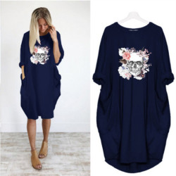 Robe Tete de Mort Fleurie Femme