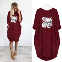 Robe Tete de Mort Fleurie Femme