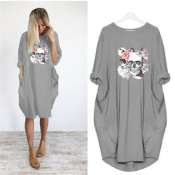 Robe Tete de Mort Fleurie Femme
