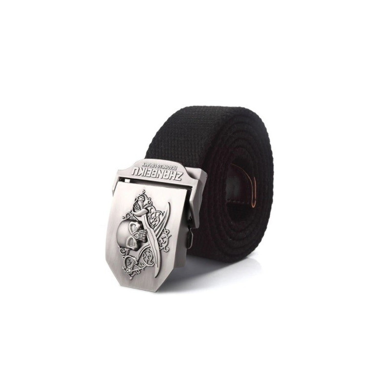 Ceinture Tête de Mort Pirate couleur noir