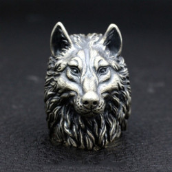 Bague Tête de loup Nordique Viking en acier inoxydable 316L !