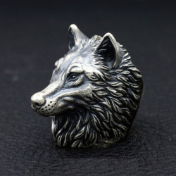 Bague Tête de loup Nordique Viking en acier inoxydable 316L  vue dessous