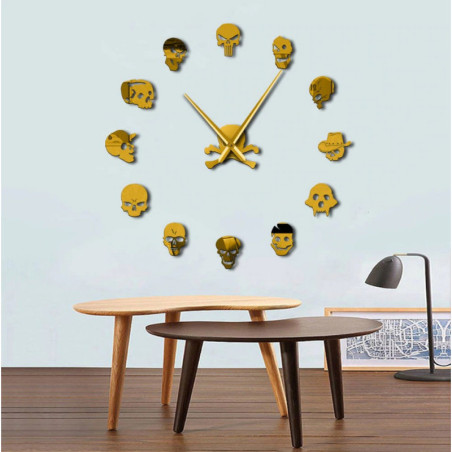 Horloge Géante Murale Tête de Mort