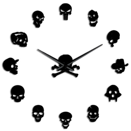 Horloge Géante Murale Tête de Mort
