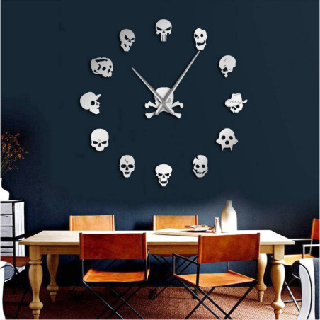 Horloge Géante Murale Tête de Mort