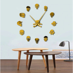 Horloge Géante Murale Tête de Mort