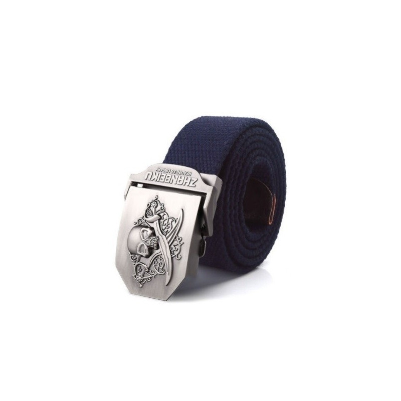 Ceinture Tête de Mort Pirate couleur bleu
