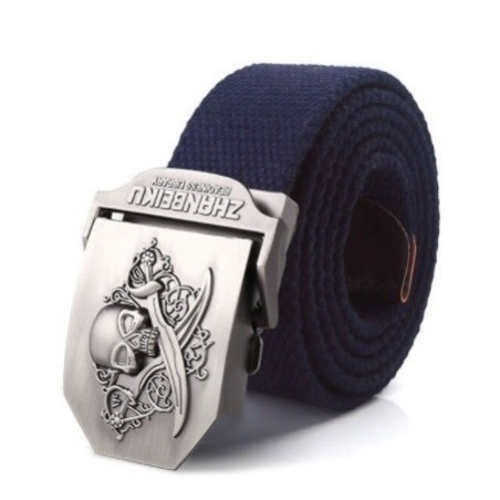 Ceinture Tête de Mort Pirate couleur bleu