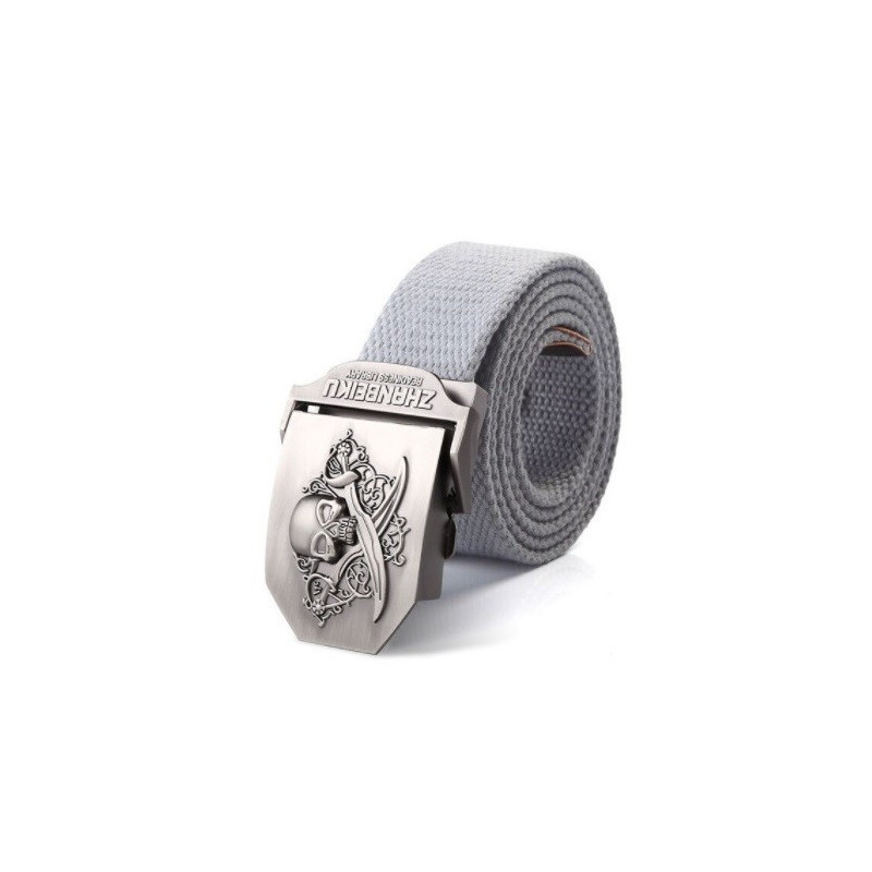 Ceinture Tête de Mort Pirate couleur gris