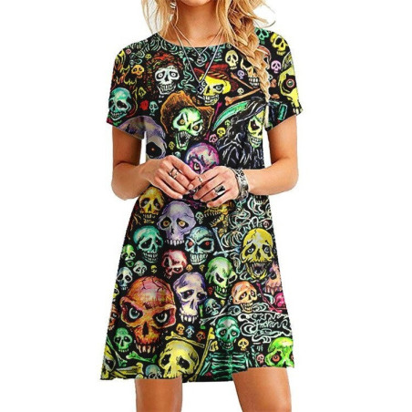 Robe Tête de Mort Crâne Mexicain Coloré - 7 modèles au choix !