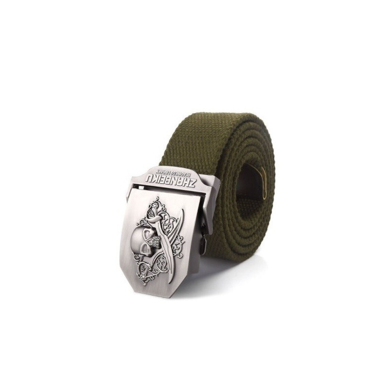 Ceinture Tête de Mort Pirate couleur vert