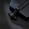 Dimensions Collier Viking avec pendentif marteau de Thor en acier inoxydable vue arrière